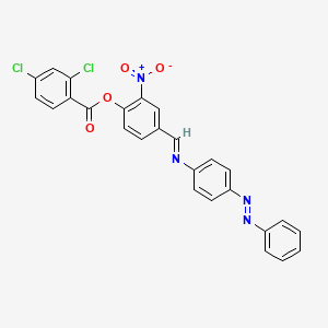 molecular formula C26H16Cl2N4O4 B11560854 2-Nitro-4-[(E)-({4-[(1E)-2-phenyldiazen-1-YL]phenyl}imino)methyl]phenyl 2,4-dichlorobenzoate CAS No. 327990-78-3