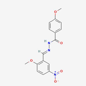 4-Methoxy-N'-[(E)-(2-methoxy-5-nitrophenyl)methylidene]benzohydrazide