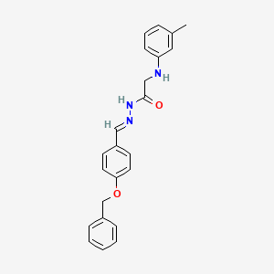 molecular formula C23H23N3O2 B11560873 N'-{(E)-[4-(benzyloxy)phenyl]methylidene}-2-[(3-methylphenyl)amino]acetohydrazide (non-preferred name) 