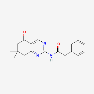 molecular formula C18H19N3O2 B11560874 N-(7,7-dimethyl-5-oxo-5,6,7,8-tetrahydroquinazolin-2-yl)-2-phenylacetamide 