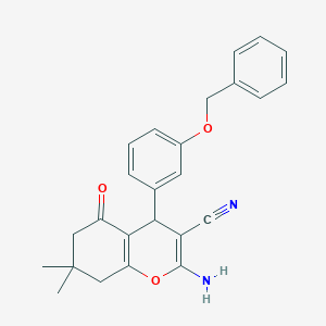 2-amino-4-[3-(benzyloxy)phenyl]-7,7-dimethyl-5-oxo-5,6,7,8-tetrahydro-4H-chromene-3-carbonitrile