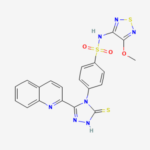 N-(4-methoxy-1,2,5-thiadiazol-3-yl)-4-[3-(quinolin-2-yl)-5-sulfanyl-4H-1,2,4-triazol-4-yl]benzenesulfonamide