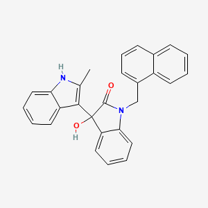 molecular formula C28H22N2O2 B11560904 3'-hydroxy-2-methyl-1'-(naphthalen-1-ylmethyl)-1',3'-dihydro-1H,2'H-3,3'-biindol-2'-one 