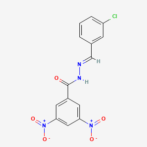 molecular formula C14H9ClN4O5 B11560907 N'-[(E)-(3-chlorophenyl)methylidene]-3,5-dinitrobenzohydrazide 