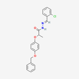 molecular formula C23H21ClN2O3 B11560918 2-[4-(benzyloxy)phenoxy]-N'-[(E)-(2-chlorophenyl)methylidene]propanehydrazide 