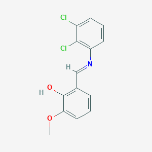 molecular formula C14H11Cl2NO2 B11560968 2-[(E)-[(2,3-Dichlorophenyl)imino]methyl]-6-methoxyphenol 