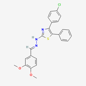 4-(4-chlorophenyl)-2-[(2E)-2-(3,4-dimethoxybenzylidene)hydrazinyl]-5-phenyl-1,3-thiazole