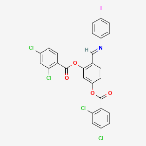 4-{(E)-[(4-iodophenyl)imino]methyl}benzene-1,3-diyl bis(2,4-dichlorobenzoate)