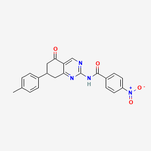 molecular formula C22H18N4O4 B11561028 N-[7-(4-methylphenyl)-5-oxo-5,6,7,8-tetrahydroquinazolin-2-yl]-4-nitrobenzamide 