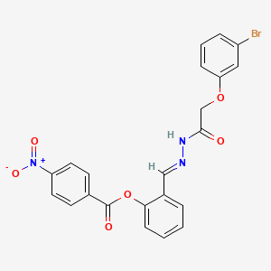 molecular formula C22H16BrN3O6 B11561031 2-[(E)-{2-[(3-bromophenoxy)acetyl]hydrazinylidene}methyl]phenyl 4-nitrobenzoate 