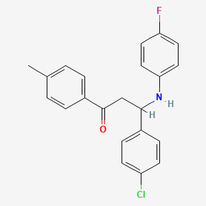 3-(4-Chlorophenyl)-3-[(4-fluorophenyl)amino]-1-(4-methylphenyl)propan-1-one