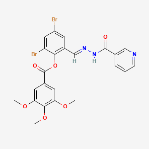 2,4-dibromo-6-{(E)-[2-(pyridin-3-ylcarbonyl)hydrazinylidene]methyl}phenyl 3,4,5-trimethoxybenzoate