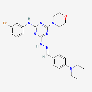 N-(3-bromophenyl)-4-{(2E)-2-[4-(diethylamino)benzylidene]hydrazinyl}-6-(morpholin-4-yl)-1,3,5-triazin-2-amine