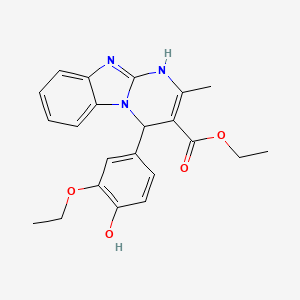 Ethyl 4-(3-ethoxy-4-hydroxyphenyl)-2-methyl-1,4-dihydropyrimido[1,2-a]benzimidazole-3-carboxylate