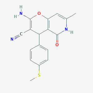 2-amino-7-methyl-4-[4-(methylsulfanyl)phenyl]-5-oxo-5,6-dihydro-4H-pyrano[3,2-c]pyridine-3-carbonitrile