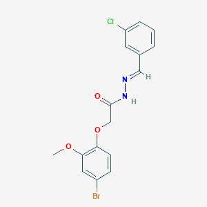 2-(4-bromo-2-methoxyphenoxy)-N'-[(E)-(3-chlorophenyl)methylidene]acetohydrazide