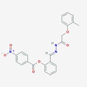 2-[(E)-{2-[(2-methylphenoxy)acetyl]hydrazinylidene}methyl]phenyl 4-nitrobenzoate