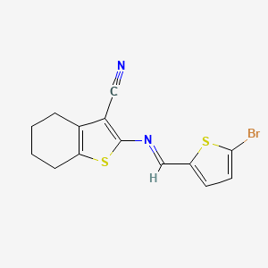 2-{[(E)-(5-bromothiophen-2-yl)methylidene]amino}-4,5,6,7-tetrahydro-1-benzothiophene-3-carbonitrile