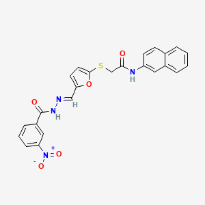 N-(naphthalen-2-yl)-2-({5-[(E)-{2-[(3-nitrophenyl)carbonyl]hydrazinylidene}methyl]furan-2-yl}sulfanyl)acetamide