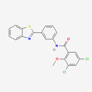 molecular formula C21H14Cl2N2O2S B11561166 N-[3-(1,3-benzothiazol-2-yl)phenyl]-3,5-dichloro-2-methoxybenzamide 