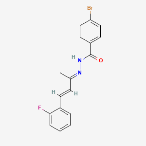 molecular formula C17H14BrFN2O B11561168 4-bromo-N'-[(2E,3E)-4-(2-fluorophenyl)but-3-en-2-ylidene]benzohydrazide 