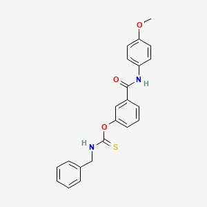 molecular formula C22H20N2O3S B11561175 3-[(Benzylcarbamothioyl)oxy]-N-(4-methoxyphenyl)benzamide 