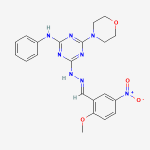 4-[(2E)-2-(2-methoxy-5-nitrobenzylidene)hydrazinyl]-6-(morpholin-4-yl)-N-phenyl-1,3,5-triazin-2-amine