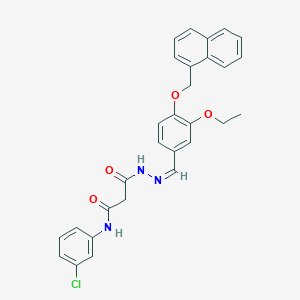 N-(3-Chlorophenyl)-2-{N'-[(Z)-{3-ethoxy-4-[(naphthalen-1-YL)methoxy]phenyl}methylidene]hydrazinecarbonyl}acetamide