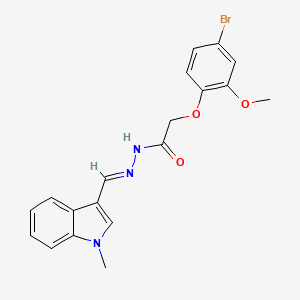 2-(4-bromo-2-methoxyphenoxy)-N'-[(E)-(1-methyl-1H-indol-3-yl)methylidene]acetohydrazide