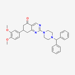 7-(3,4-dimethoxyphenyl)-2-[4-(diphenylmethyl)piperazin-1-yl]-7,8-dihydroquinazolin-5(6H)-one