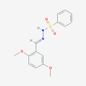 molecular formula C15H16N2O4S B11561291 N'-[(E)-(2,5-dimethoxyphenyl)methylidene]benzenesulfonohydrazide 