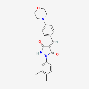 (4E)-1-(3,4-dimethylphenyl)-4-[4-(morpholin-4-yl)benzylidene]pyrazolidine-3,5-dione