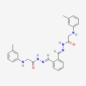 2-[(3-Methylphenyl)amino]-N'-[(E)-{2-[(E)-({2-[(3-methylphenyl)amino]acetamido}imino)methyl]phenyl}methylidene]acetohydrazide