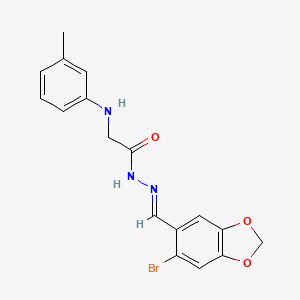 N'-[(E)-(6-Bromo-2H-1,3-benzodioxol-5-YL)methylidene]-2-[(3-methylphenyl)amino]acetohydrazide