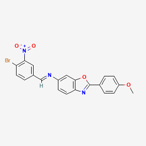 N-[(E)-(4-bromo-3-nitrophenyl)methylidene]-2-(4-methoxyphenyl)-1,3-benzoxazol-6-amine