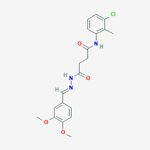 N-(3-chloro-2-methylphenyl)-4-[(2E)-2-(3,4-dimethoxybenzylidene)hydrazinyl]-4-oxobutanamide