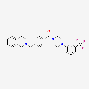 molecular formula C28H28F3N3O B11561359 [4-(3,4-dihydroisoquinolin-2(1H)-ylmethyl)phenyl]{4-[3-(trifluoromethyl)phenyl]piperazin-1-yl}methanone 