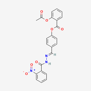 4-[(E)-{2-[(2-nitrophenyl)carbonyl]hydrazinylidene}methyl]phenyl 2-(acetyloxy)benzoate