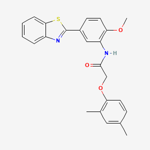 molecular formula C24H22N2O3S B11561391 N-[5-(1,3-benzothiazol-2-yl)-2-methoxyphenyl]-2-(2,4-dimethylphenoxy)acetamide 