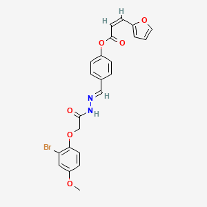 4-[(E)-{2-[(2-bromo-4-methoxyphenoxy)acetyl]hydrazinylidene}methyl]phenyl (2Z)-3-(furan-2-yl)prop-2-enoate