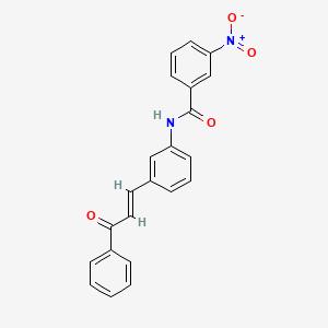 molecular formula C22H16N2O4 B11561407 3-nitro-N-{3-[(1E)-3-oxo-3-phenylprop-1-en-1-yl]phenyl}benzamide 