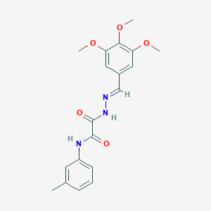 molecular formula C19H21N3O5 B11561409 N-(3-methylphenyl)-2-oxo-2-[(2E)-2-(3,4,5-trimethoxybenzylidene)hydrazinyl]acetamide 