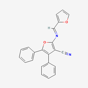 molecular formula C22H14N2O2 B11561419 2-{[(E)-furan-2-ylmethylidene]amino}-4,5-diphenylfuran-3-carbonitrile 