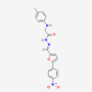 molecular formula C20H18N4O4 B11561429 2-[(4-Methylphenyl)amino]-N'-[(E)-[5-(4-nitrophenyl)furan-2-YL]methylidene]acetohydrazide 