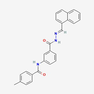 molecular formula C26H21N3O2 B11561454 4-methyl-N-(3-{[(2E)-2-(naphthalen-1-ylmethylidene)hydrazinyl]carbonyl}phenyl)benzamide 