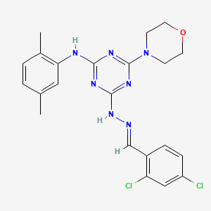 4-[(2E)-2-(2,4-dichlorobenzylidene)hydrazinyl]-N-(2,5-dimethylphenyl)-6-(morpholin-4-yl)-1,3,5-triazin-2-amine