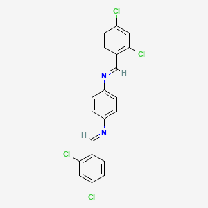 molecular formula C20H12Cl4N2 B11561478 N,N'-Bis-(2,4-dichlorobenzylidene)-1,4-phenylenediamine 