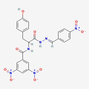 N-[2-(4-Hydroxyphenyl)-1-{N'-[(E)-(4-nitrophenyl)methylidene]hydrazinecarbonyl}ethyl]-3,5-dinitrobenzamide