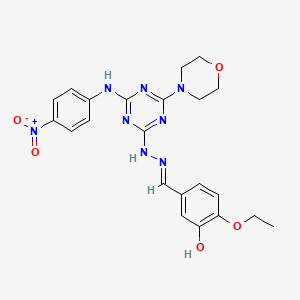 4-Ethoxy-3-hydroxybenzaldehyde [4-{4-nitroanilino}-6-(4-morpholinyl)-1,3,5-triazin-2-yl]hydrazone