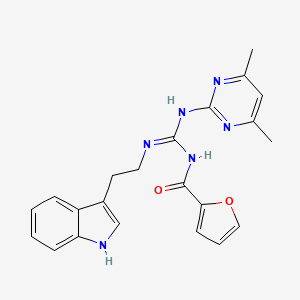 N-{N'-(4,6-dimethylpyrimidin-2-yl)-N-[2-(1H-indol-3-yl)ethyl]carbamimidoyl}furan-2-carboxamide